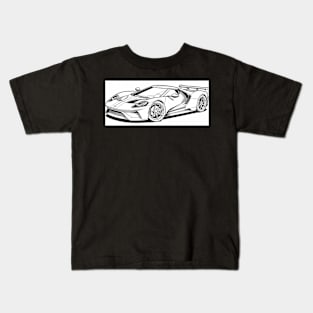 Black And White Sports Car Kids T-Shirt